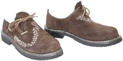 Lederhosen Shoes, Haferl Shoes, Trachten Shoes in Dark Brown w/Embroidery