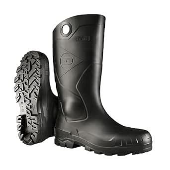 Dunlop Protective Footwear, Chesapeake plain toe Black Amazon, 100% Waterproof PVC, Lightweight and Durable, 8677577.14, Size 14 US