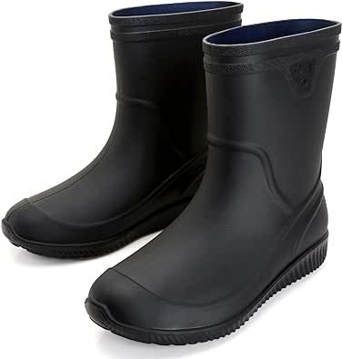 XTJSCBDSH Rain Boots for Men Women, Mid-Calf Waterproof Rubber Boots Mens, Non-Slip Lightweight Mud Garden Boots Comfort Hardwearing Outdoor Work Boots for Fishing and Gradening Footwear