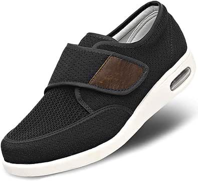 MEJORMEN Men's Edema Diabetic Shoes Adjustable Wide Width Outdoor Walking Sneakers Orthopedic Lightweight Comfy Casual Slippers for Elderly Swollen Feet Arthritis Recovery