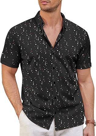 COOFANDY Men's Short Sleeve Wrinkle Free Shirt Button Down Casual Summer Dress Shirts