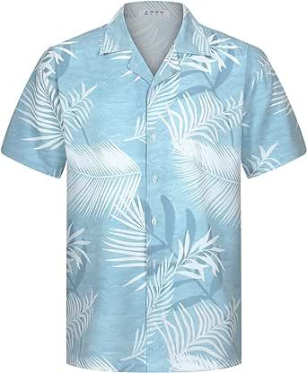 APTRO Men's Hawaiian Shirt 4 Way Stretch Vacation Beach Shirts Aloha Shirts