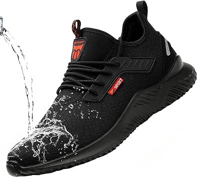 ulogu Waterproof Steel Toe Shoes for Men Comfy Lightweight Non Slip Work Safety Sneakers 6-Month Warranty