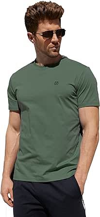 Men's Performance T-Shirt Wrinkle-Resistant Quick Dry Short Sleeve Moisture Wicking UPF 50+ Sun Protection Athletic