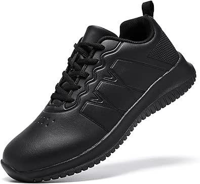 ENLEN&BENNA Food Service Shoes for Men Slip Resistant Work Shoes Black Non Slip Shoes Lace Up Comfort for Restaurant, Work & Safety Footwear Fashion Sneaker