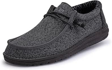 Hey Dude Men's Wally Stretch | Men’s Shoes | Men's Lace Up Loafers | Comfortable & Light-Weight